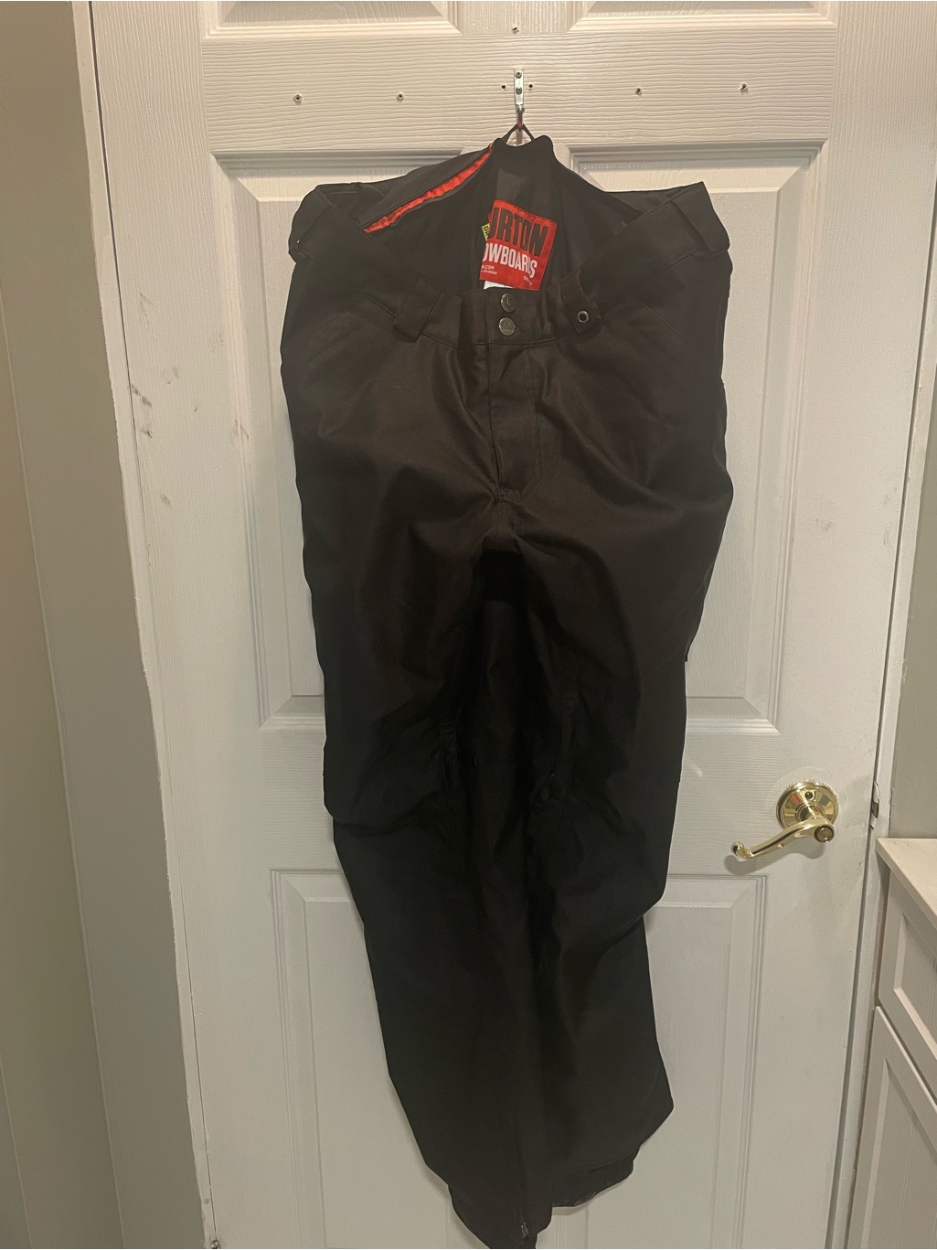 Burton Black Men's Cargo Snow Pants With Red Trim